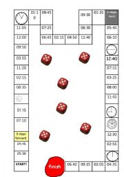 English Worksheet: Time Board Game