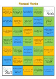 English Worksheet: Phrasal Verbs - GAME BOARD