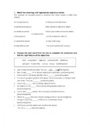 English Worksheet: personality
