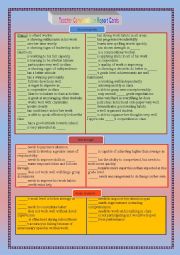 English Worksheet: Comments cards