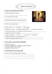 English Worksheet: Night at the Museum