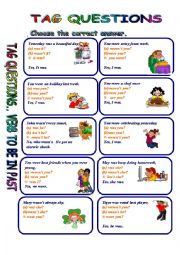 English Worksheet: TAG QUESTIONS