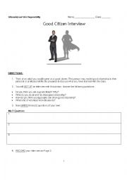 English Worksheet: Good Citizen Interview