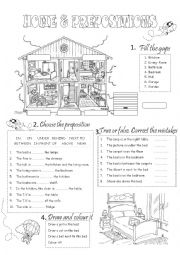 HOME & PREPOSITIONS 2/3  (2 PAGES)