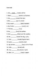 English Worksheet: exercise of simple present