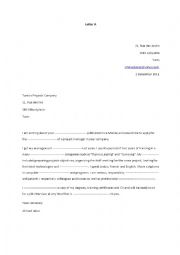 English Worksheet: Letter of application 