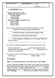 English Worksheet: mid-term test N1