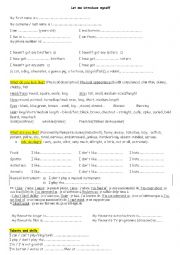 English Worksheet: Let me introduce myself