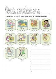 English Worksheet: Past Continuous