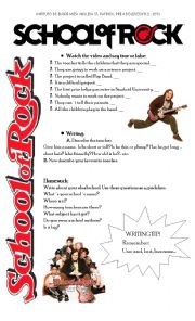 English Worksheet: School of Rock