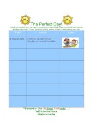 English Worksheet: The Perfect Day