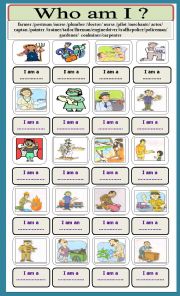 English Worksheet: Who am I ?