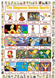 English Worksheet: The Simpsons Series: Sports Pictionary