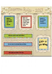English Worksheet: CLASSROOM RULES CONTRACT