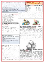 English Worksheet: Articles: a, an, the