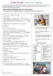 English Worksheet: Shashis First Day At English Classes - English Vinglish (acquaintance - Present Simple, video)