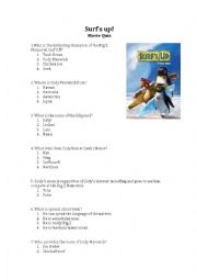 English Worksheet: Surfs up quiz