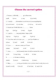 English Worksheet: Multiple choice- Revision 