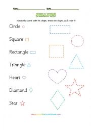 English Worksheet: shapes 