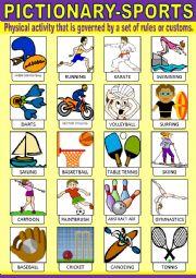 English Worksheet: Sports Pictionary