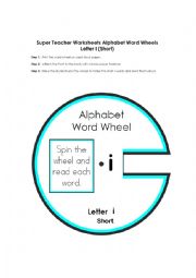 English Worksheet: Funny Phonics Wheel for Short i