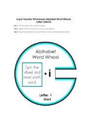 Funny Phonics Wheel for Short i