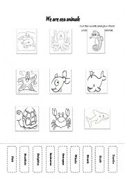 English Worksheet: Sea animals