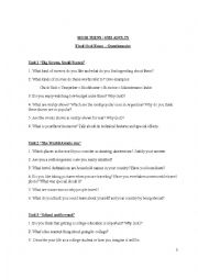English Worksheet: Topics for Conversation. Questionnaire