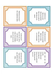 English Worksheet: SPEAKING CARDS