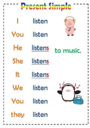 English Worksheet: present simple poster 01