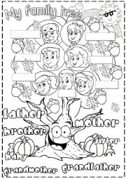 English Worksheet: my family tree