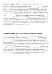 English Worksheet: modals