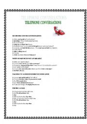 English Worksheet: Phone Conversations