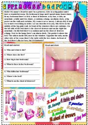 English Worksheet: a princess bedroom