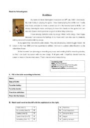 English Worksheet: Hobbies