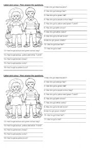 English Worksheet: Has she/he got...?