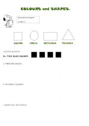 English Worksheet: Colours and Shapes