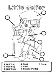 English Worksheet: Little Golfer