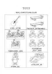 English Worksheet: Toys