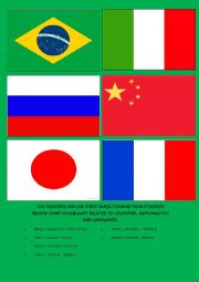 English Worksheet: NATIONALITIES, LANGUAGES, AND COUNTRIES