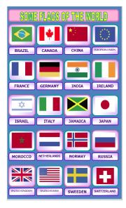 English Worksheet: Some flags of the world