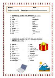English Worksheet: review test - comparatives