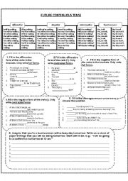 English Worksheet: Future ContinuousTense