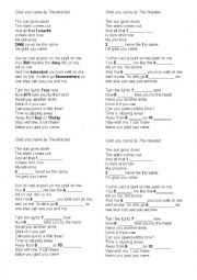 English Worksheet: GLAD YOU CAME by THE WANTED