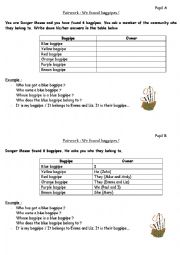 pairwork possessive adjectives