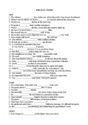 English Worksheet: Phrasal verbs