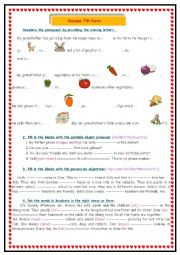 English Worksheet: Consolidation  7th formers