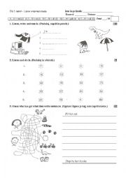 English Worksheet: Happy Street 2 - test (unit 1, 2, 3)