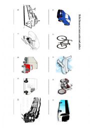 English Worksheet: Name the vehicles