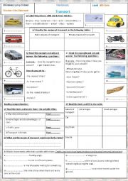 English Worksheet: Transport 